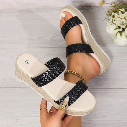 Heath | Women's Woven Platform Flat Sandals
