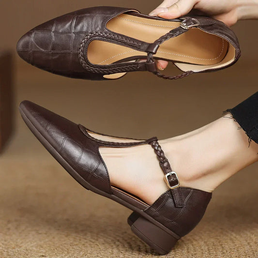 Magnolia | Women's Lace Workwear Leather Flats