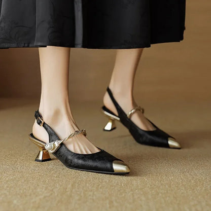 Lace | Women's Floral Pearl Strap Heels