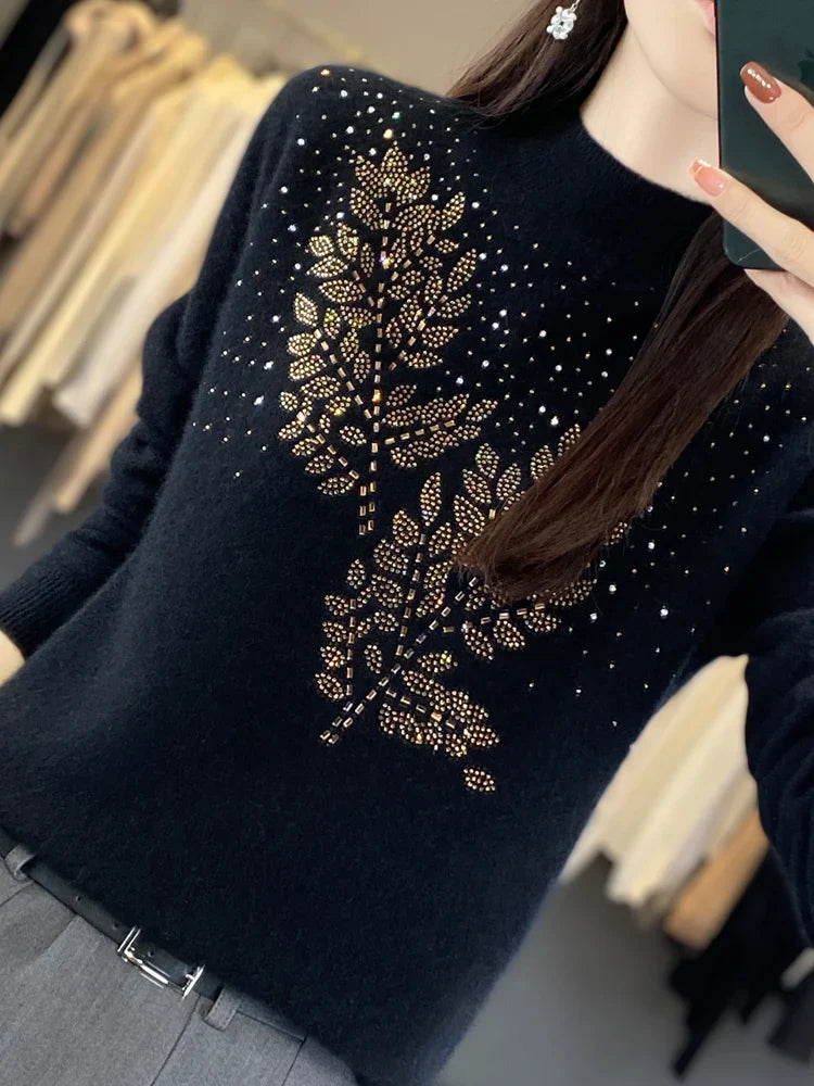 Quelisha | Women's Casual Embellished Sweater Jumper
