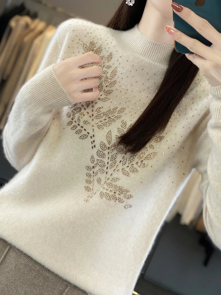 Quelisha | Women's Casual Embellished Sweater Jumper