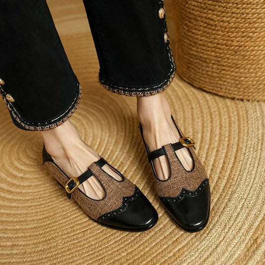 Haze | Women's Casual Two-Tone T-Strap Heels