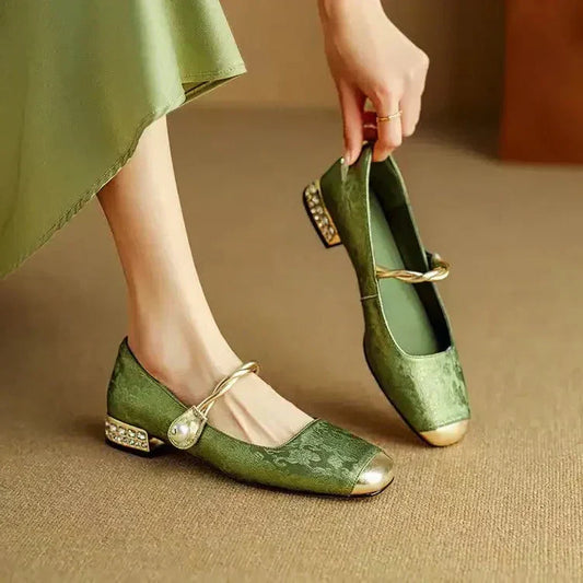 Reverie | Women's Sequin Casual Pearl Heels