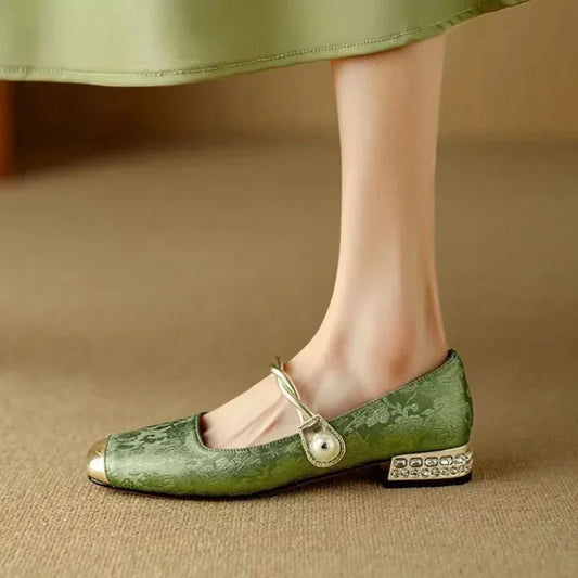 Reverie | Women's Sequin Casual Pearl Heels