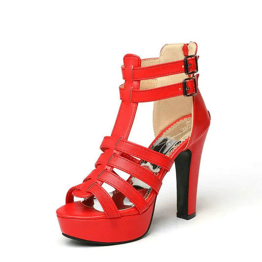 Pearl | Women's Leather Platform Flat Sandals
