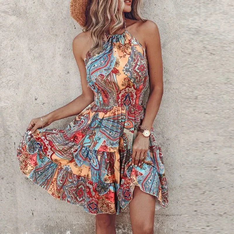 Rosalie | Women's Lace Halter Flowy Dress