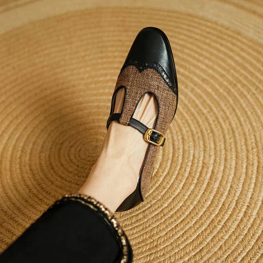 Haze | Women's Casual Two-Tone T-Strap Heels
