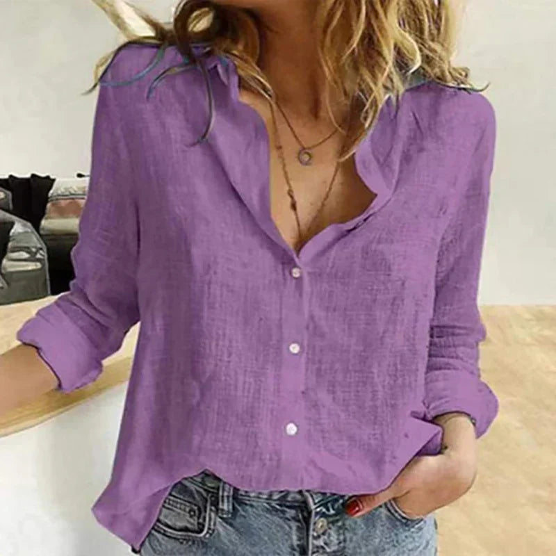 Calama | Women's Casual Button-Down Shirt Blouse