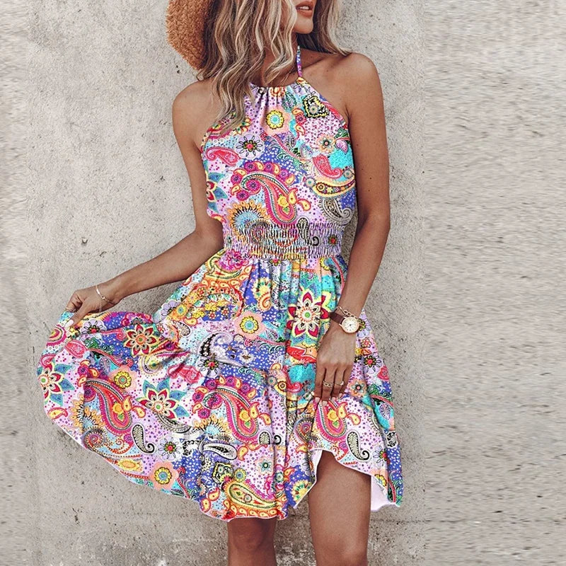 Rosalie | Women's Lace Halter Flowy Dress