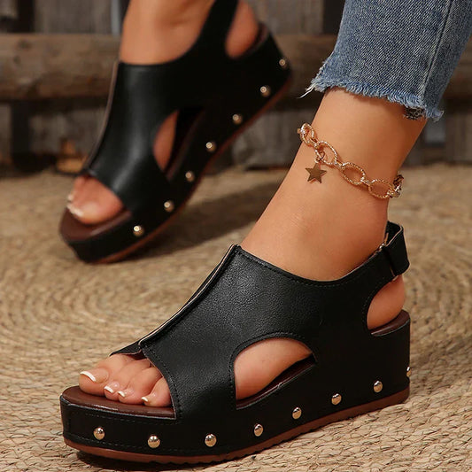 Enfys | Women's Lace Platform Cushioned Sandals