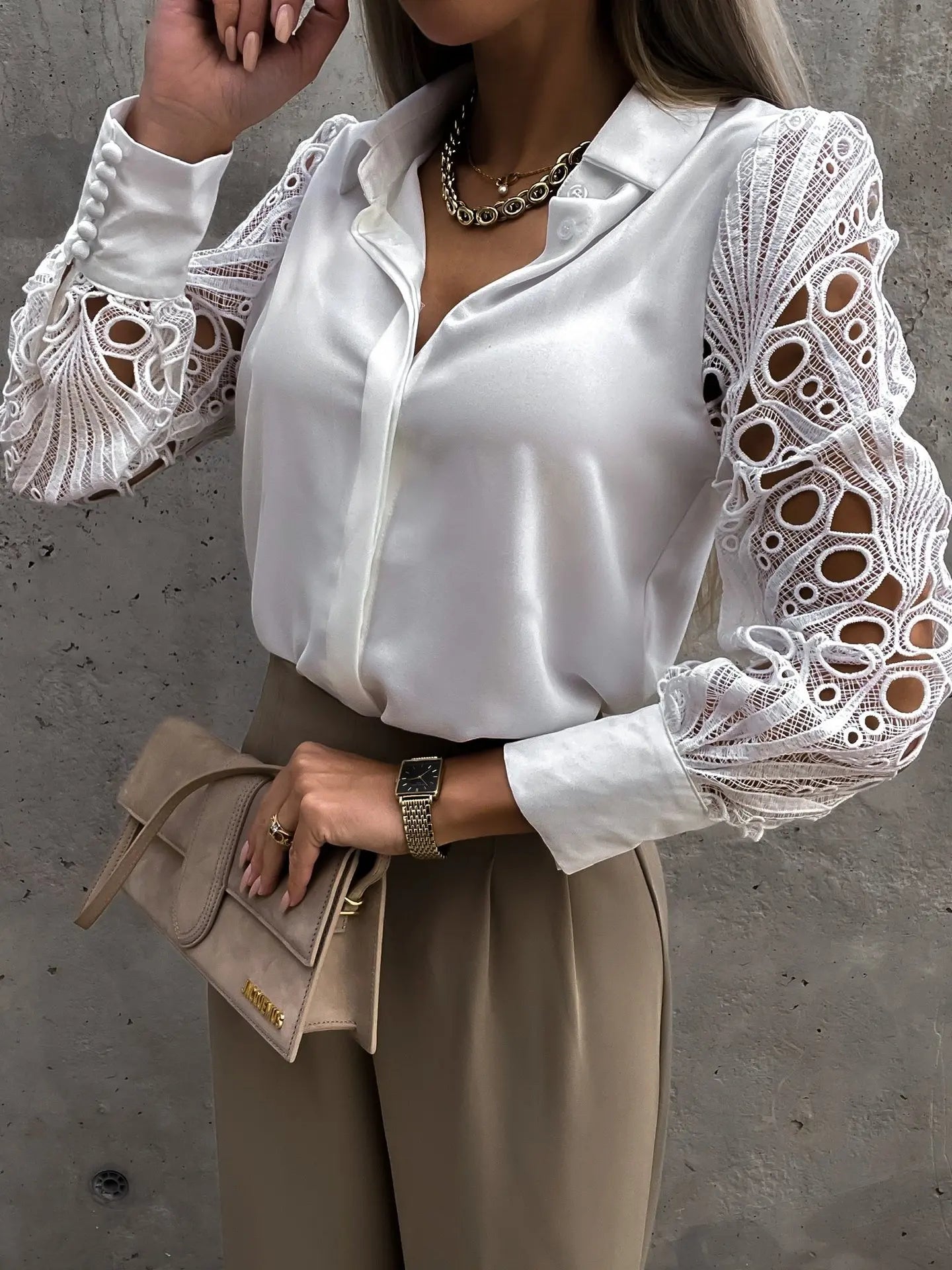 Malima | Women's Lace Polished Exquisite Blouse