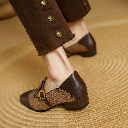 Haze | Women's Casual Two-Tone T-Strap Heels