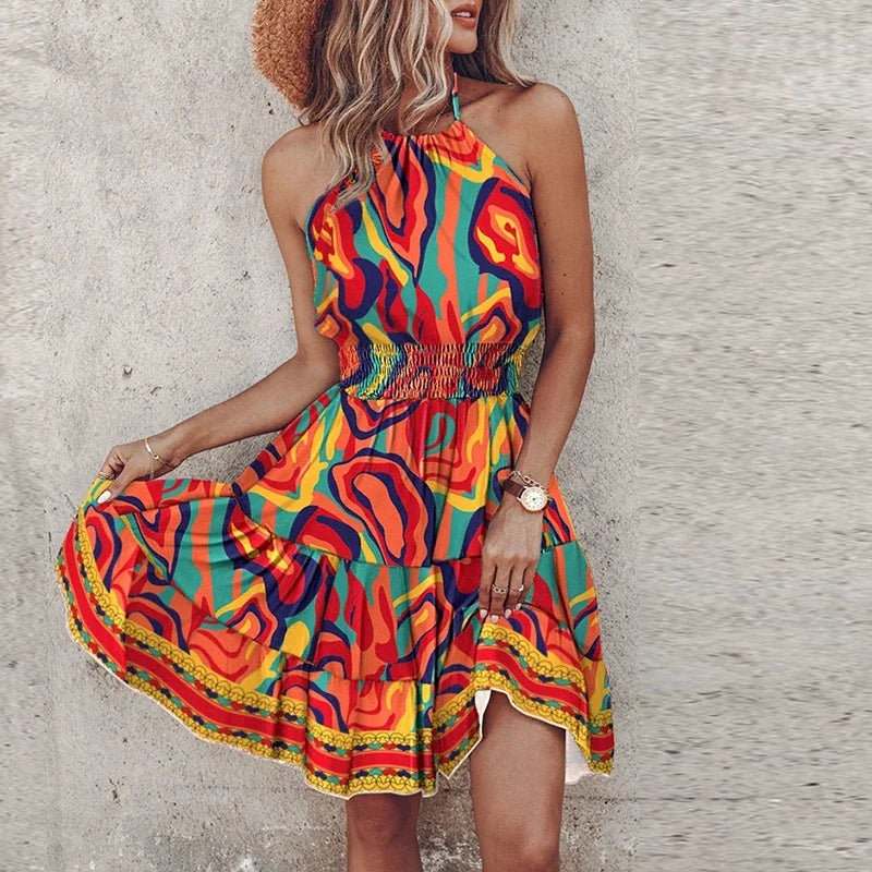 Rosalie | Women's Lace Halter Flowy Dress