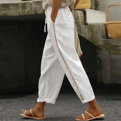 Daliana | Women's Striped Summer Pants Trousers
