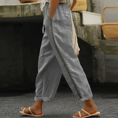Daliana | Women's Striped Summer Pants Trousers