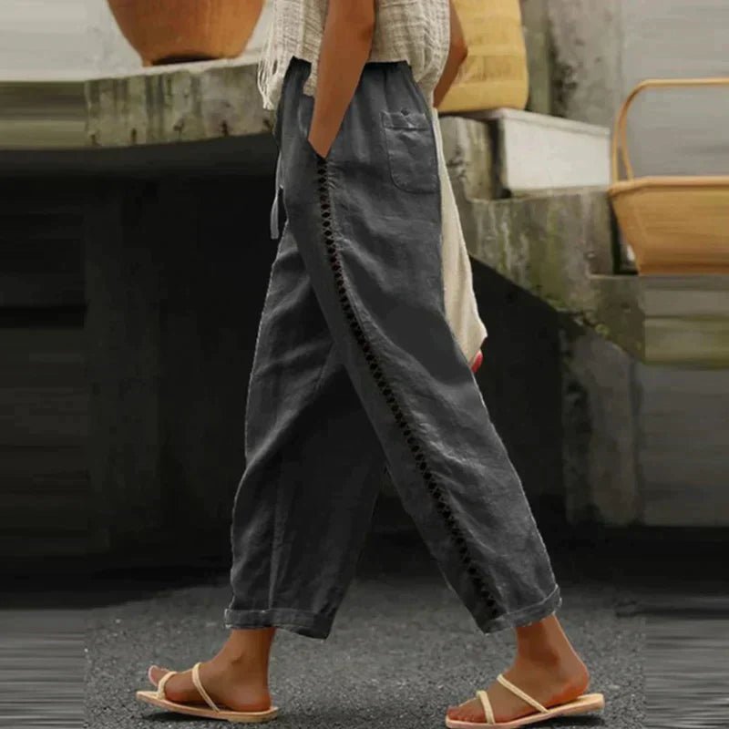 Daliana | Women's Striped Summer Pants Trousers