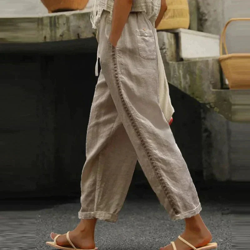 Daliana | Women's Striped Summer Pants Trousers