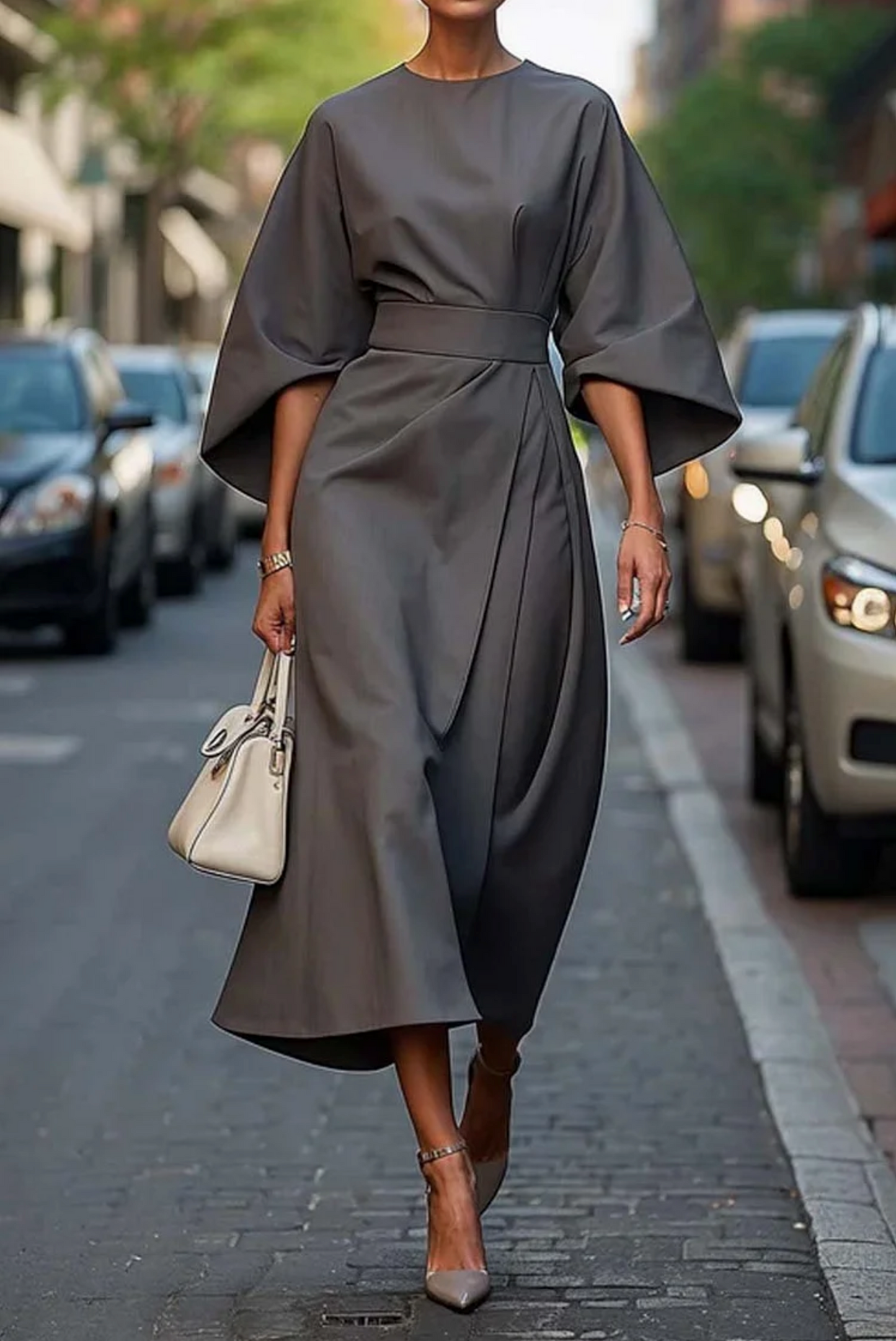 Sol | Women's Puff-Sleeve Wedding Refined Dress