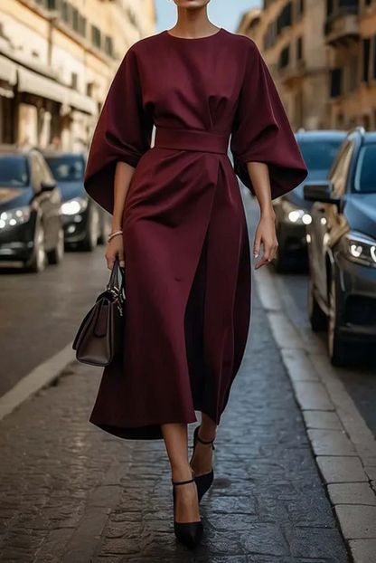 Sol | Women's Puff-Sleeve Wedding Refined Dress