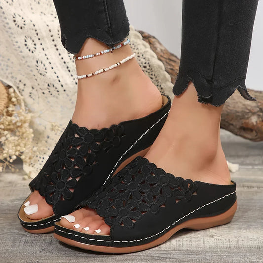 Aileen | Women's Floral Strappy Open-Toe Sandals