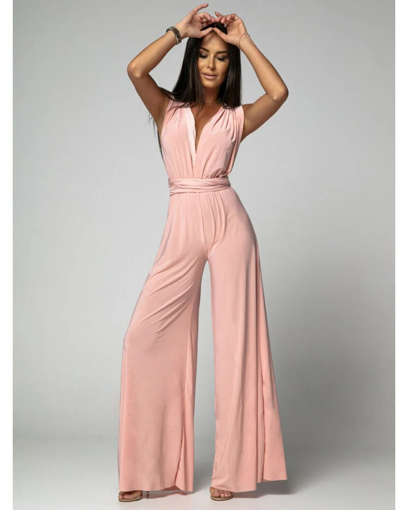 Garance | Women's V-Neck Wide-Leg Wedding Jumpsuit