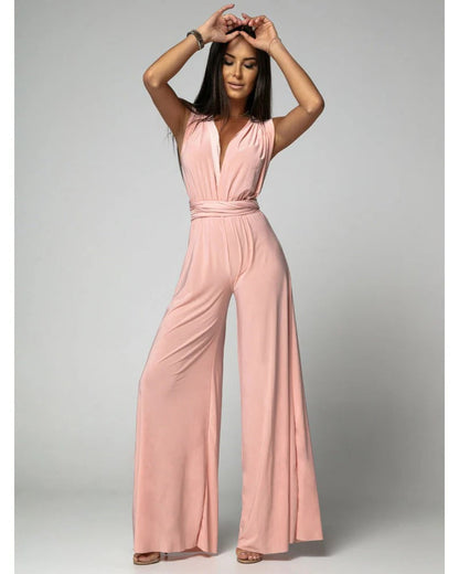 Garance | Women's V-Neck Wide-Leg Wedding Jumpsuit