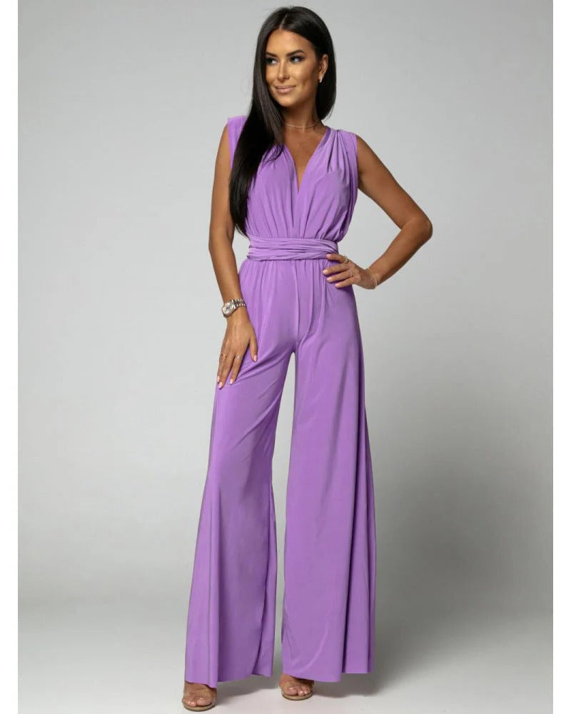 Garance | Women's V-Neck Wide-Leg Wedding Jumpsuit