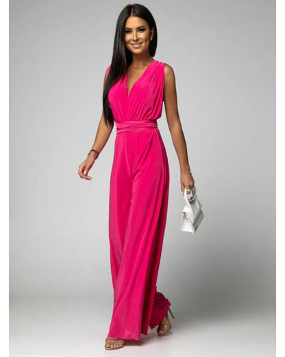 Garance | Women's V-Neck Wide-Leg Wedding Jumpsuit