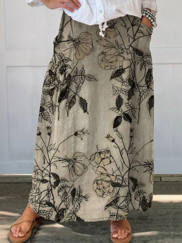 Verdite | Women's Floral Casual Vintage Skirt