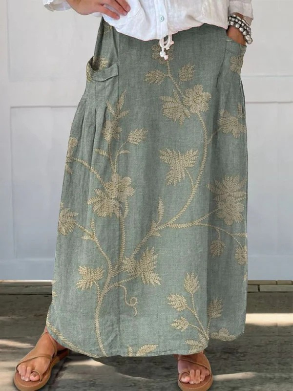 Thulite | Women's Floral Casual Retro Skirt