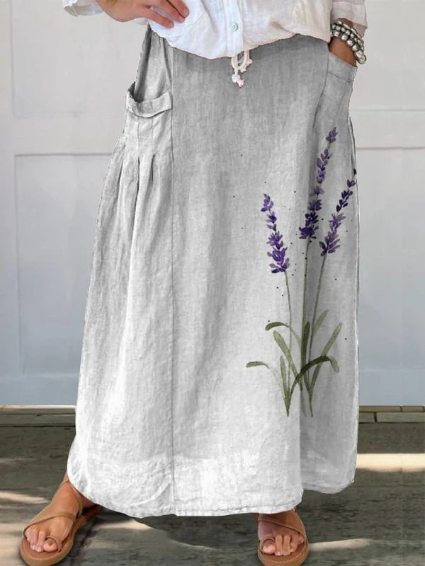 Adelise | Women's Floral Casual Watercolor Skirt