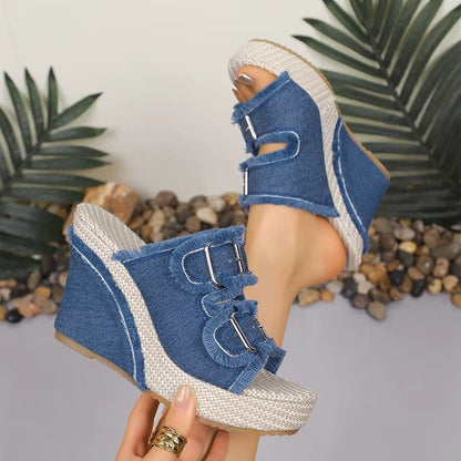 Adwen | Women's Adjustable Buckle Wedge Sandals