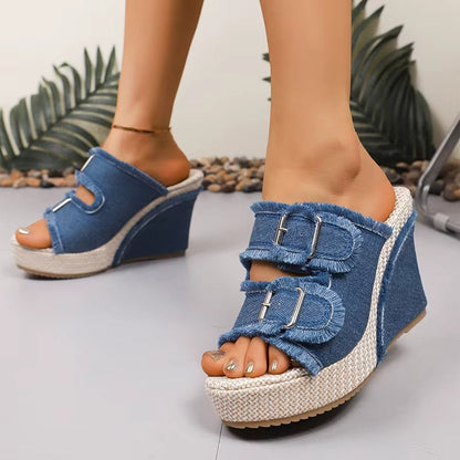 Adwen | Women's Adjustable Buckle Wedge Sandals