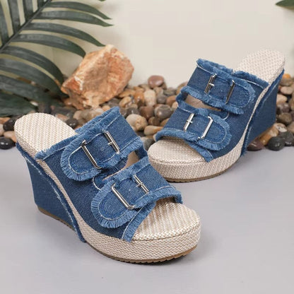 Adwen | Women's Adjustable Buckle Wedge Sandals