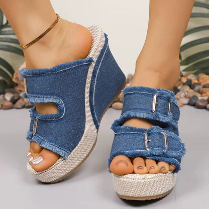 Adwen | Women's Adjustable Buckle Wedge Sandals