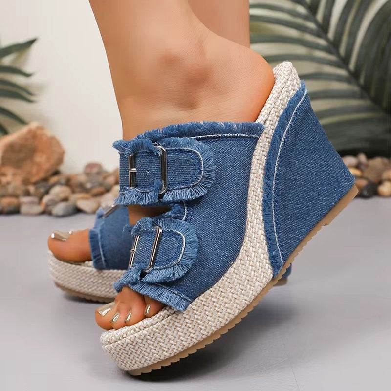 Adwen | Women's Adjustable Buckle Wedge Sandals