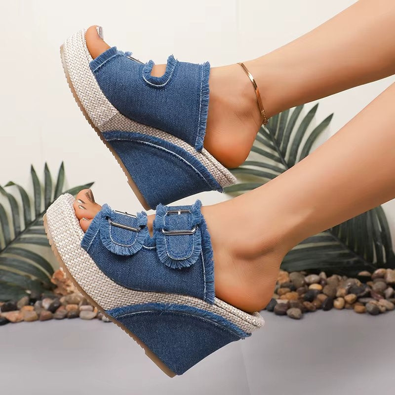 Adwen | Women's Adjustable Buckle Wedge Sandals