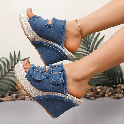 Adwen | Women's Adjustable Buckle Wedge Sandals