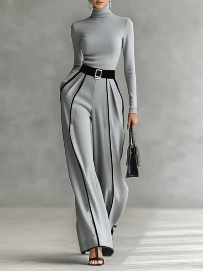 Idame | Women's High-Neck Wide-Leg Casual Set