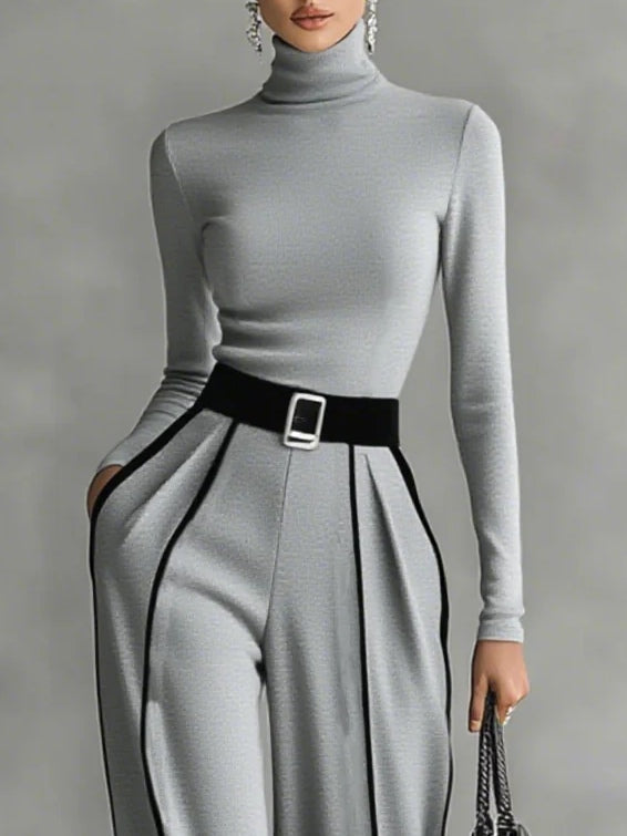 Idame | Women's High-Neck Wide-Leg Casual Set