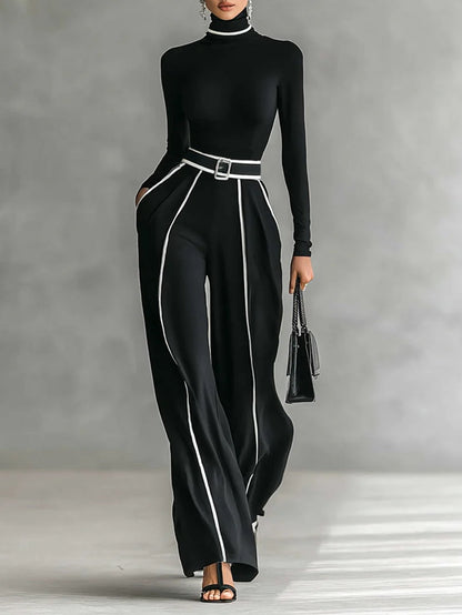 Idame | Women's High-Neck Wide-Leg Casual Set