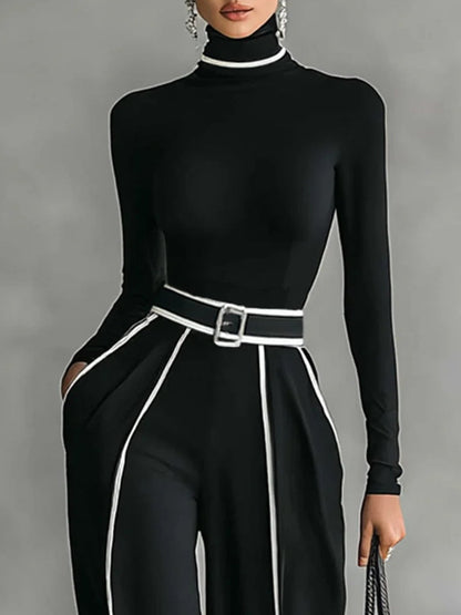 Idame | Women's High-Neck Wide-Leg Casual Set