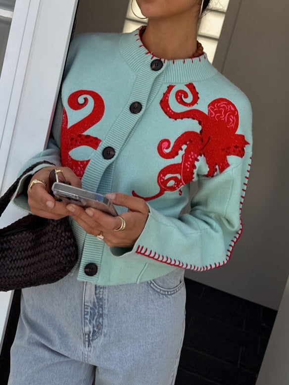 Vendelinde | Women's Wide-Leg Casual Fun Cardigan