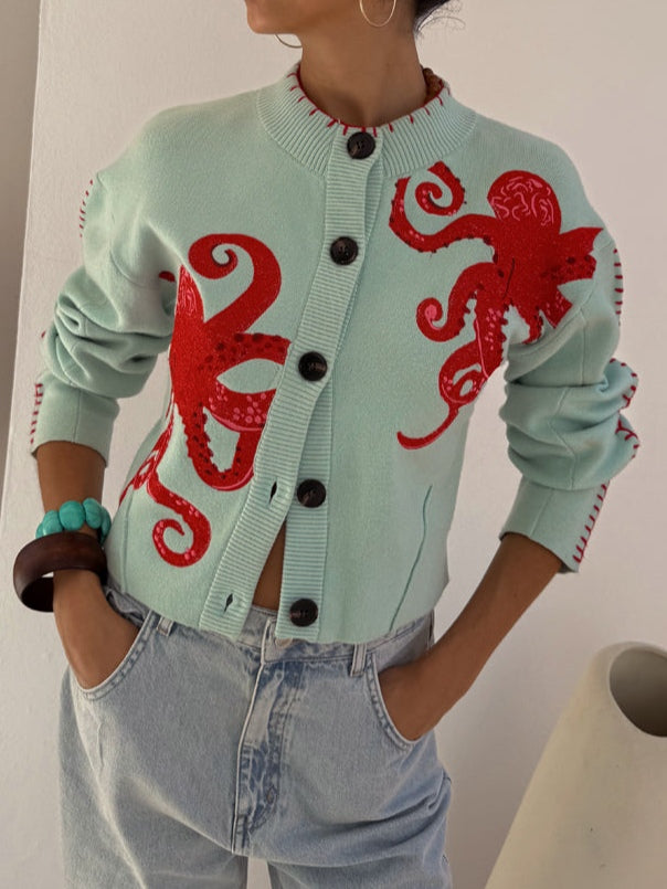 Vendelinde | Women's Wide-Leg Casual Fun Cardigan