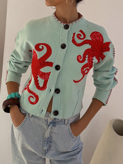 Vendelinde | Women's Wide-Leg Casual Fun Cardigan