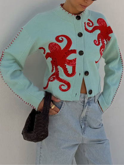 Vendelinde | Women's Wide-Leg Casual Fun Cardigan
