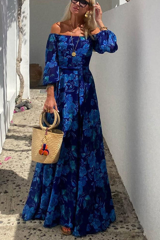 Delanda | Women's Maxi Floral Off-Shoulder Wedding Evening Dress