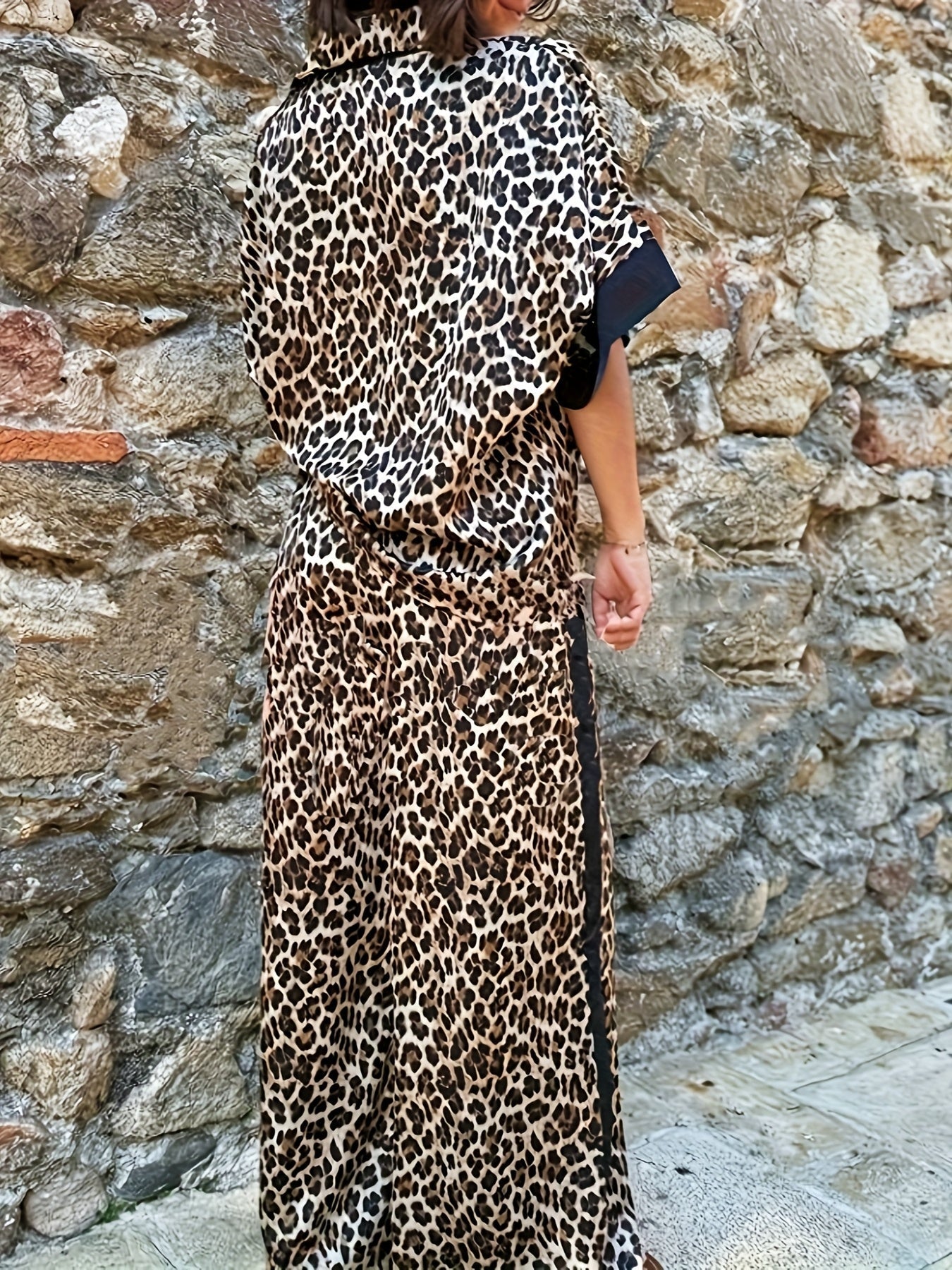 Fabiana | Women's Animal-Print Wide-Leg Beach Piece