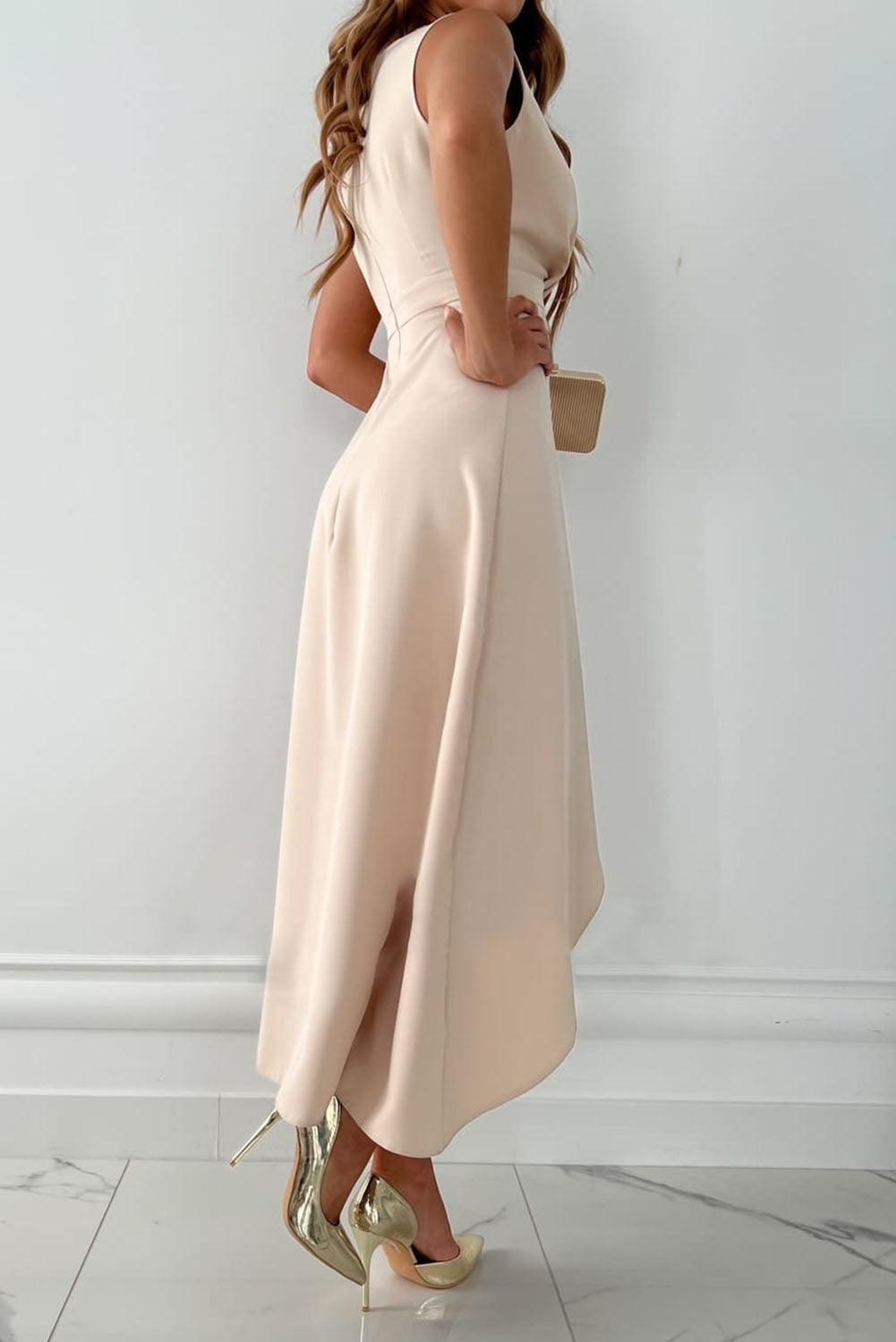 Fiorella | Women's Wrap V-Neck Refined Dress