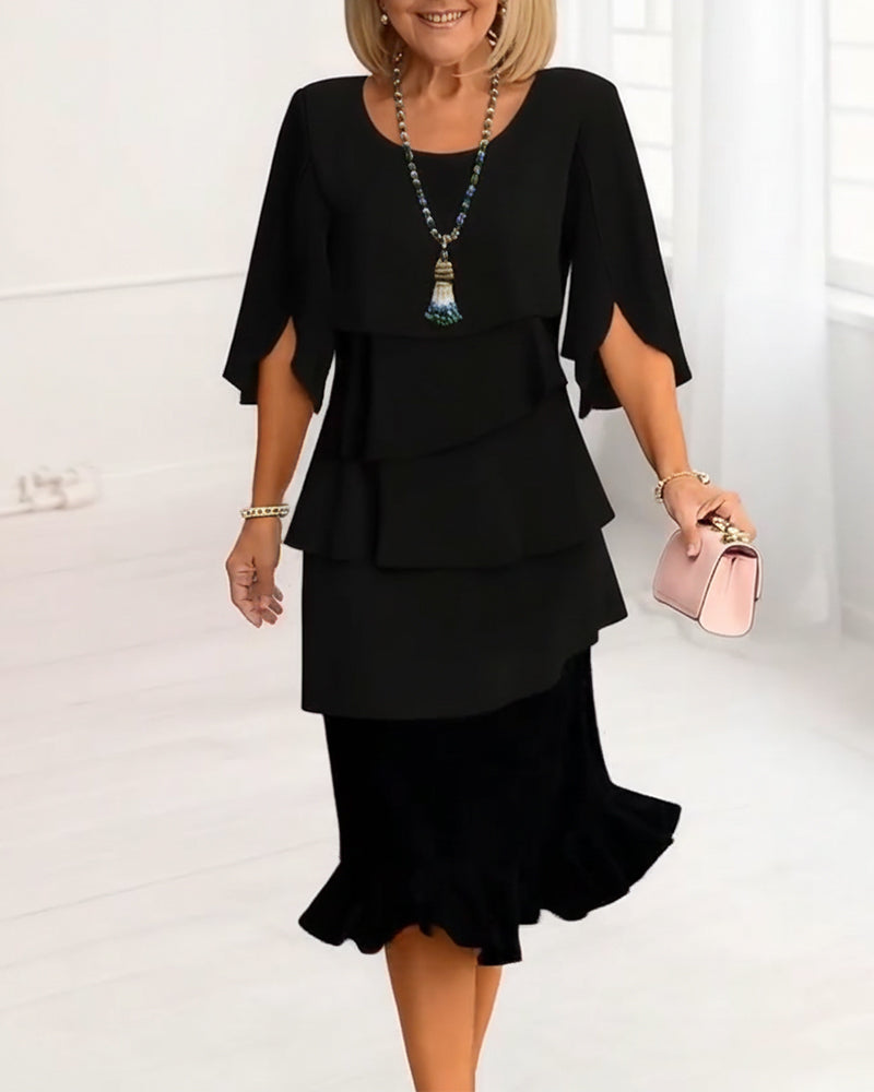 Verity | Women's Midi Ruffle Tiered Dress